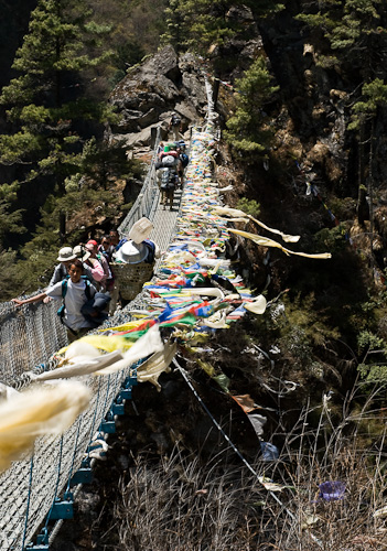 One of many suspension bidges over the Dudh Kosi