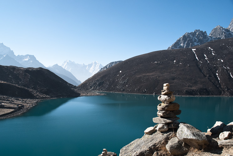 Lake Dudh Pokhari taken from part way up Gokyo Ri