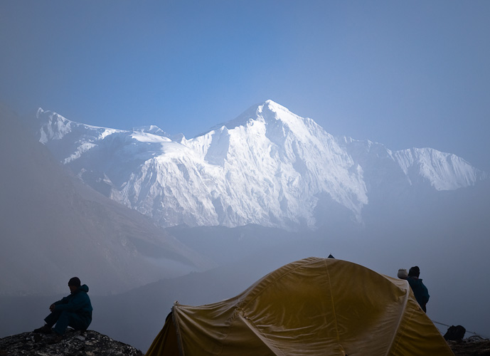 Morning mist over Lake Dudh Pokhari, Gokyo