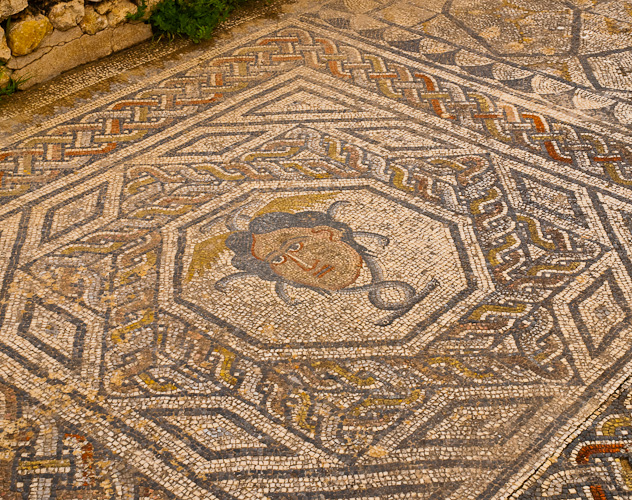 Floor mosaic in Volubilis west of Fez
